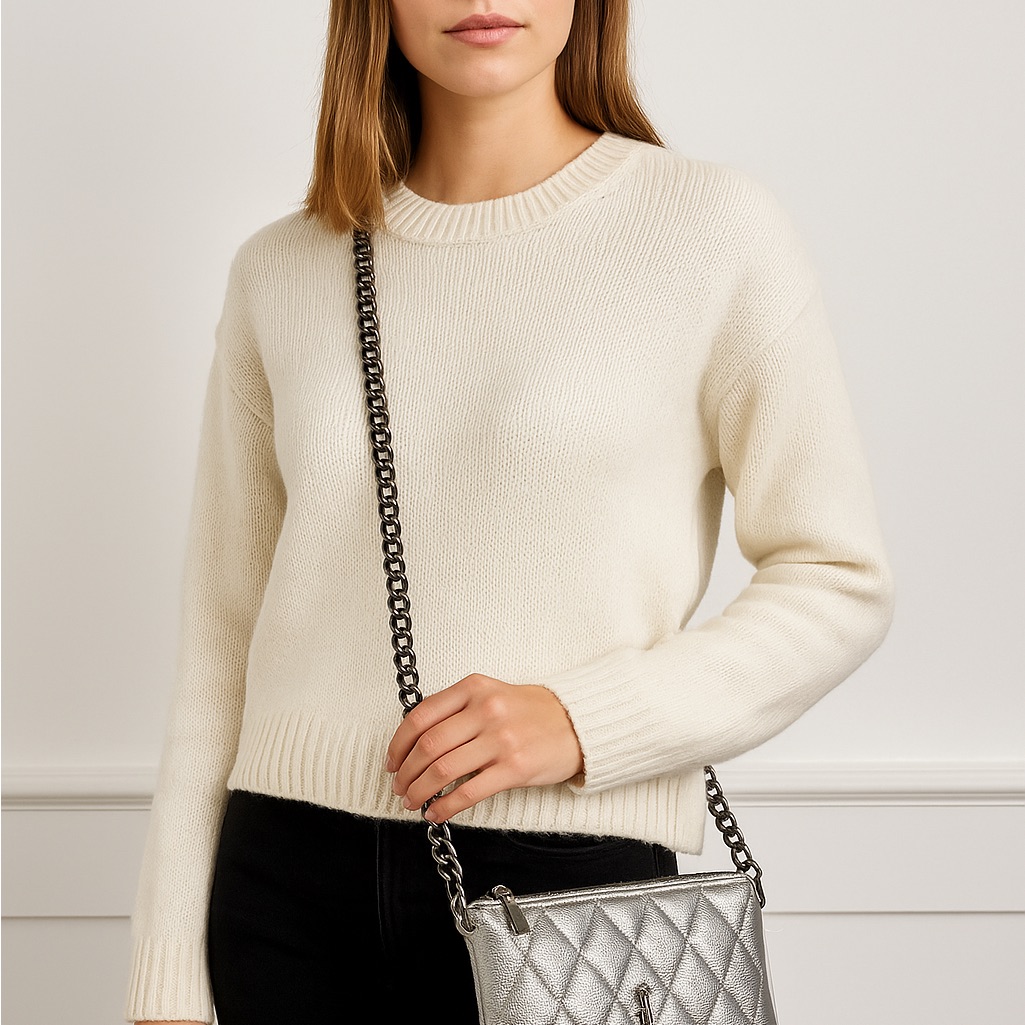 Steve Madden Silver Textured Clutch
